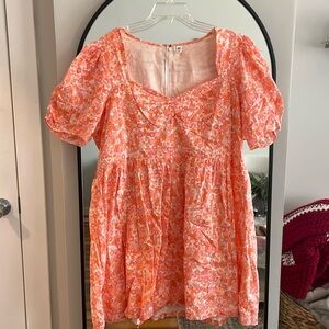 Pink & Orange Floral Dress